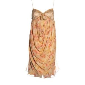Christian Dior by John Galliano floral silk and lace dress circ. 2005